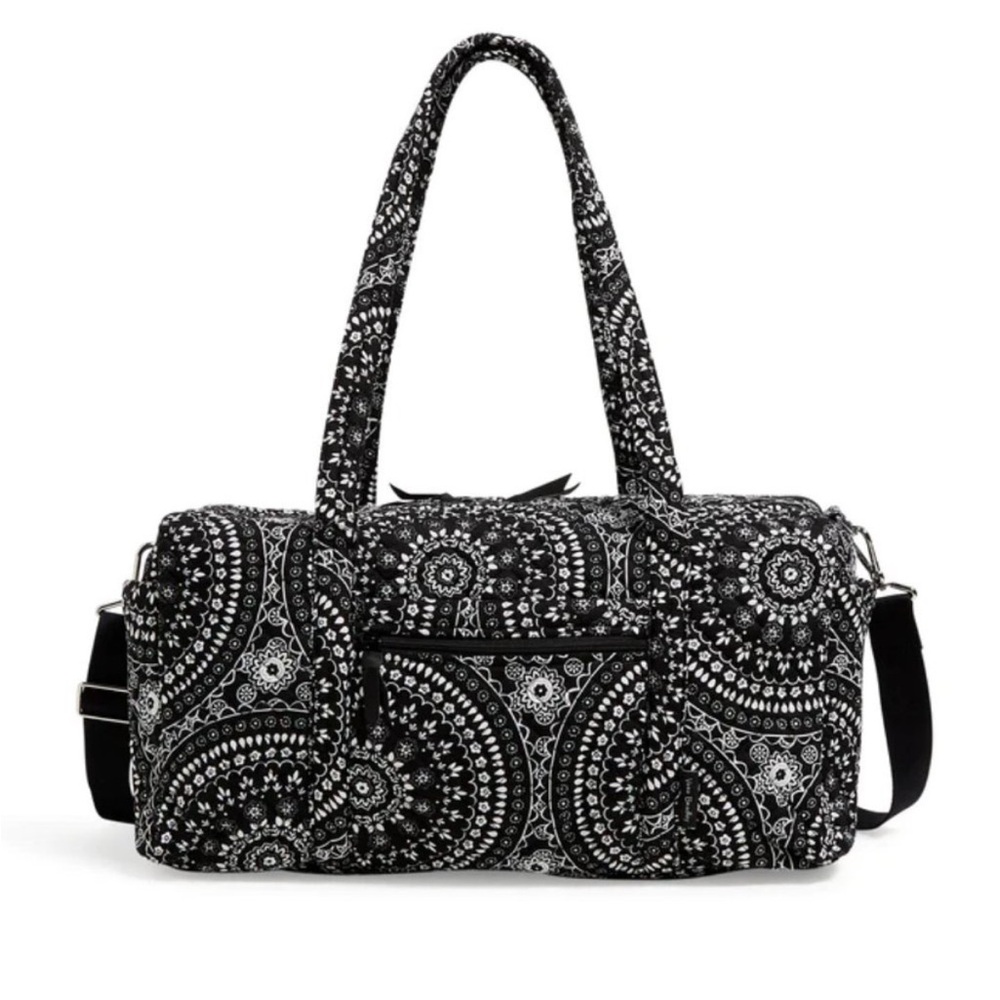 Vera Bradley Medium Travel Duffel Bag in Black Bandana Medallion! NWT
